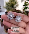 AD Diamond Silver And Rose Gold Tops Earrings Catalog
